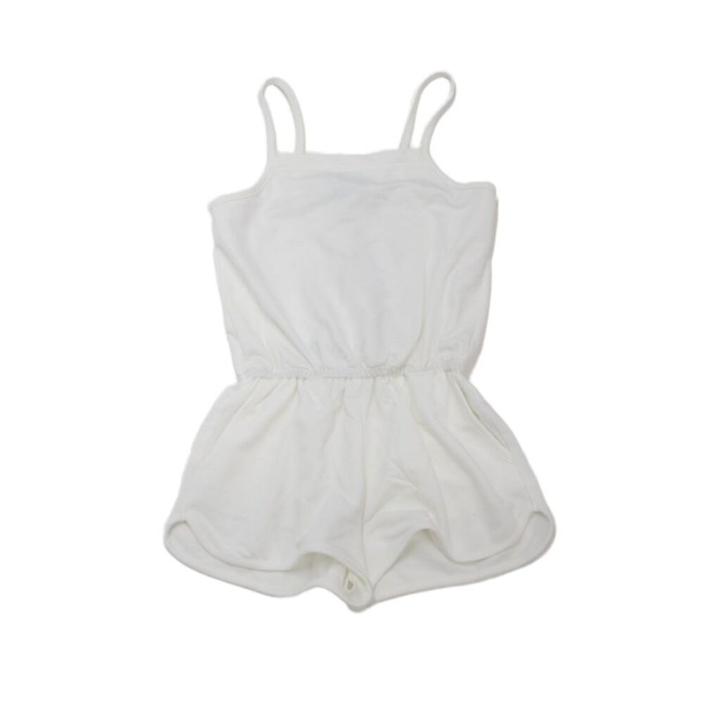 Hedge Girls White Sleeveless Square Neck Romper 60% Cotton Size 4